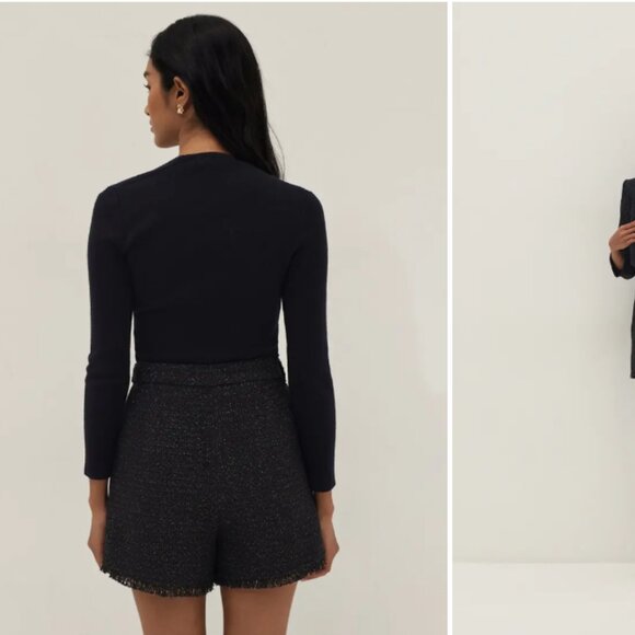 Love Bonito Shiloh High Waisted Tweed Tailored Shorts - Picture 6 of 13